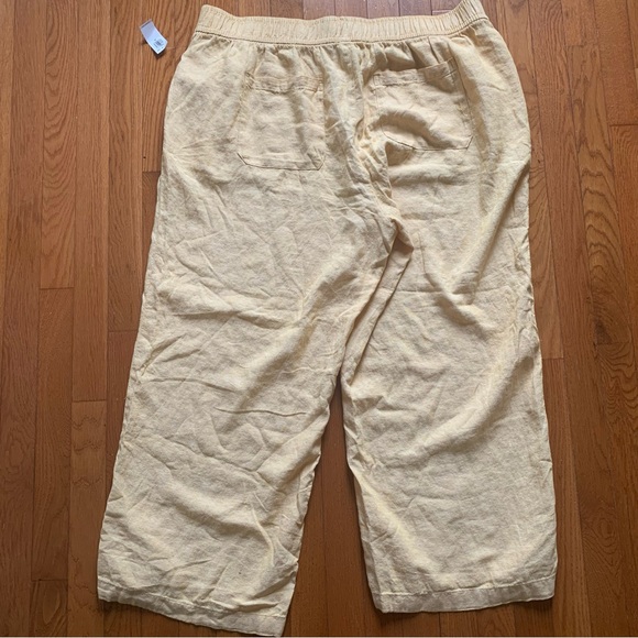 Yellow Linen Crop Pants NWT Old Navy 2X - Picture 5 of 5